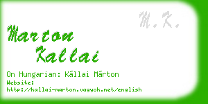 marton kallai business card