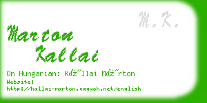 marton kallai business card